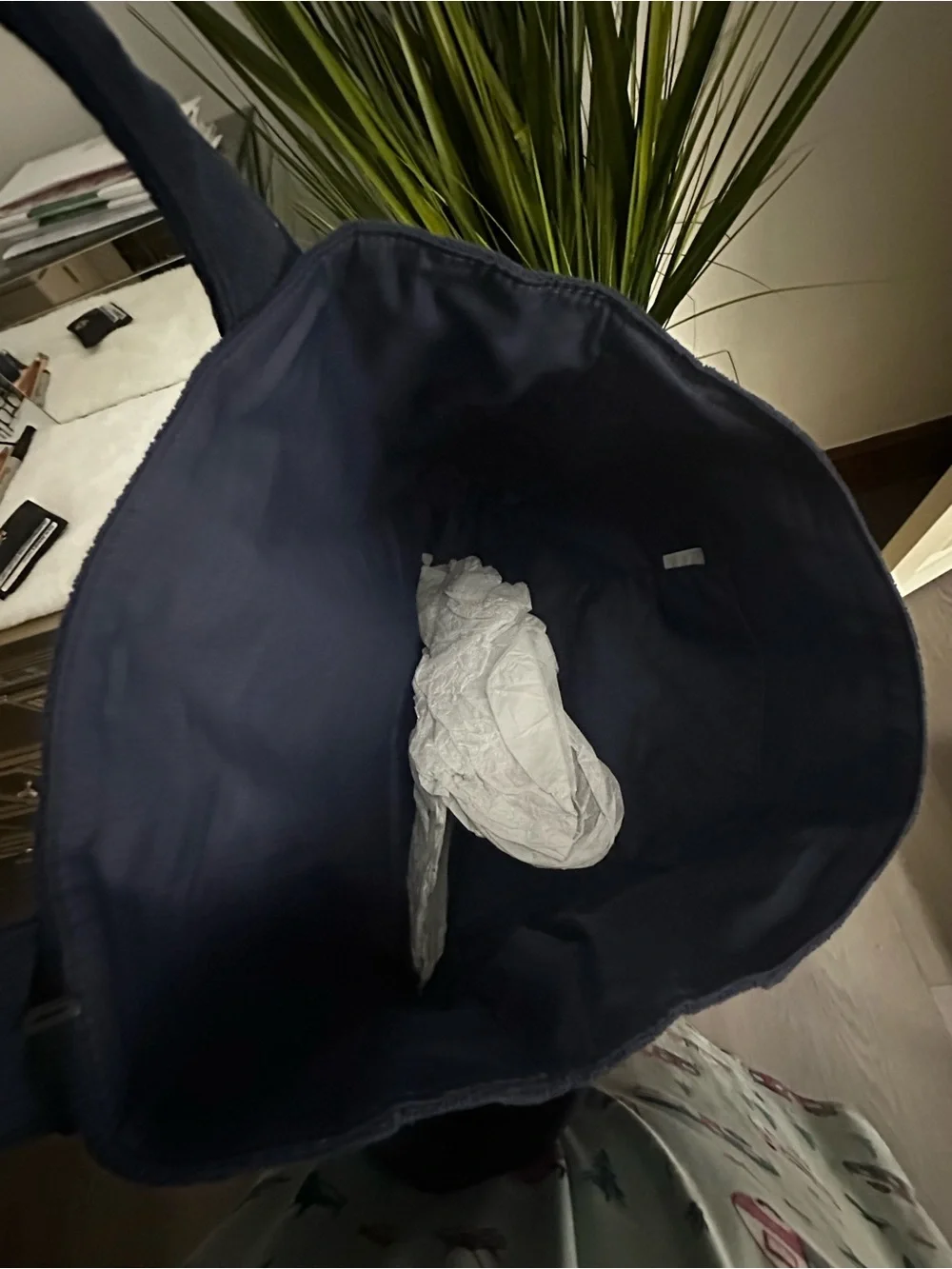 MaxMara Navy Canvas Messenger Tote